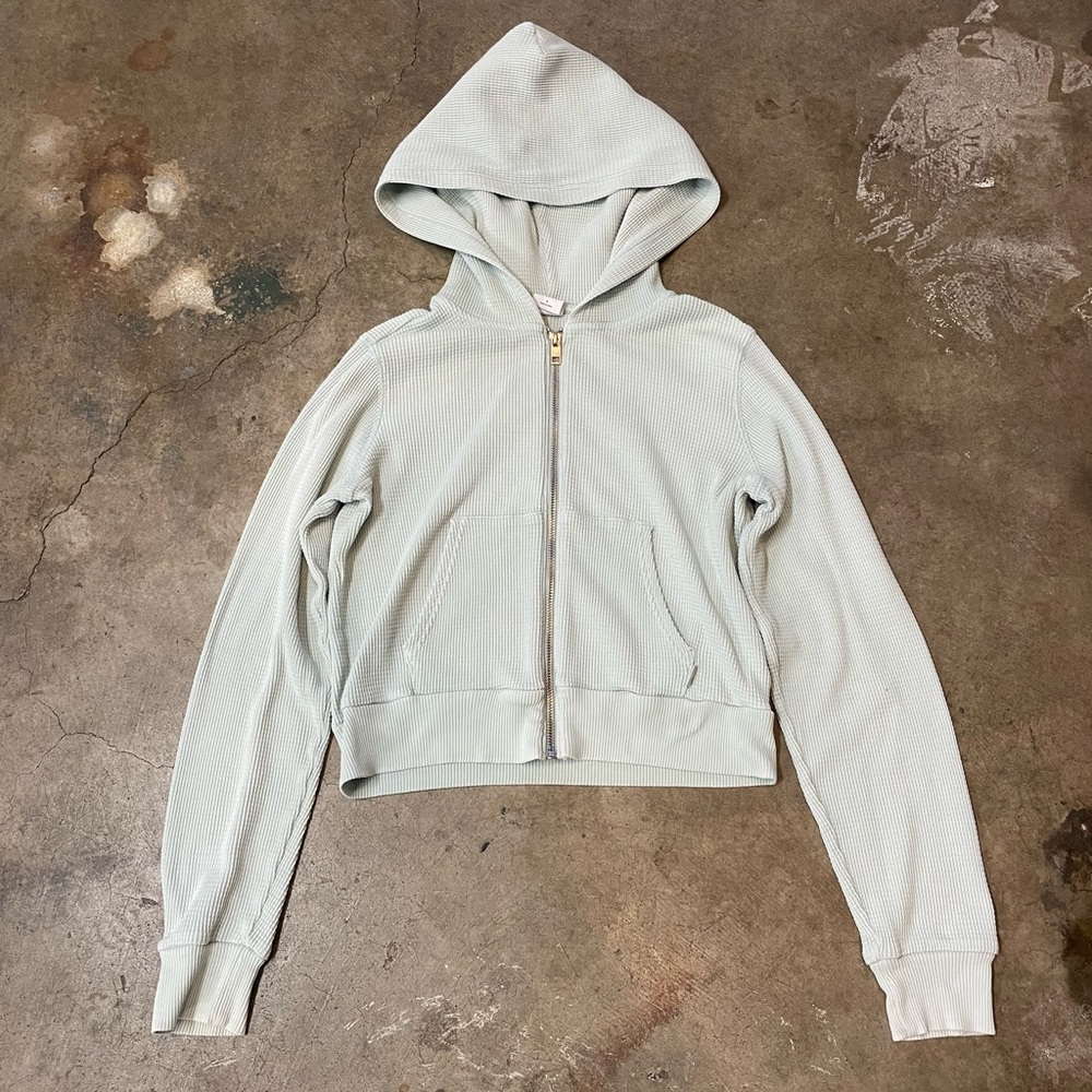 TNA Aritzia Waffle Zip Hoodie